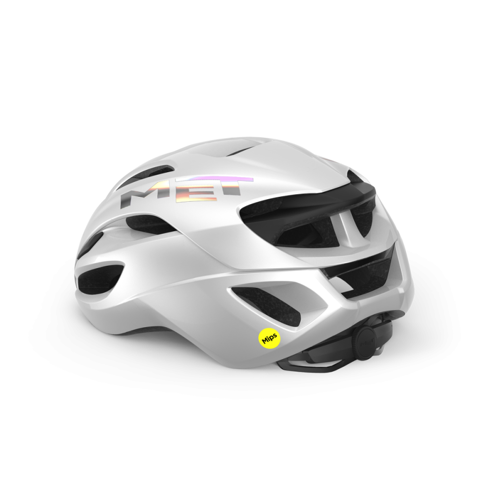 MET Rennrad Helm, RIVALE MIPS, WHITE HOLOGRAPHIC, S